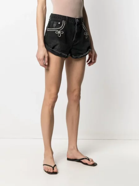 Pantaloni scurți din denim One Teaspoon negru