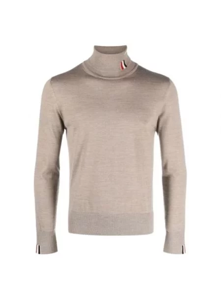 Dzianinowy golf Thom Browne beżowy