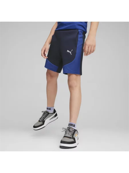 Młodzieżowe szorty Evostripe PUMA Club Navy Blue niebieskie