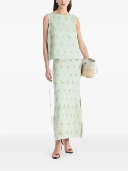 Fustă Altuzarra cu model floral verde