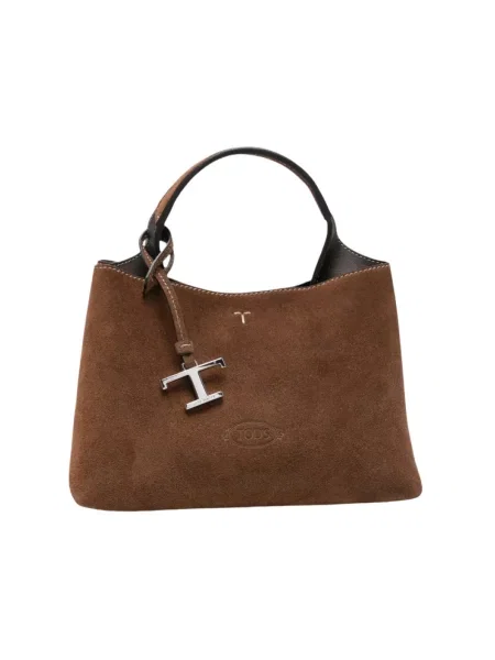 Shopperka Tod's zamszowa brązowa