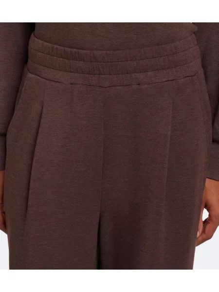 Pantaloni sport Varley din jerseu maro