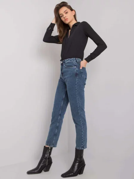 Pantaloni Fashionhunters albastru