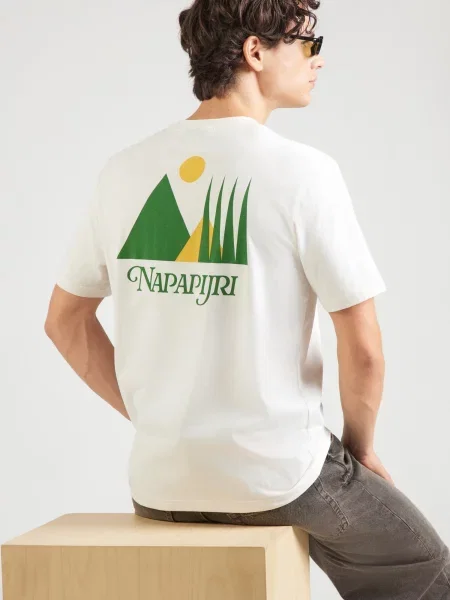 NAPAPIJRI Tričko S-YOSE žltá / zelená / ako vlna biela