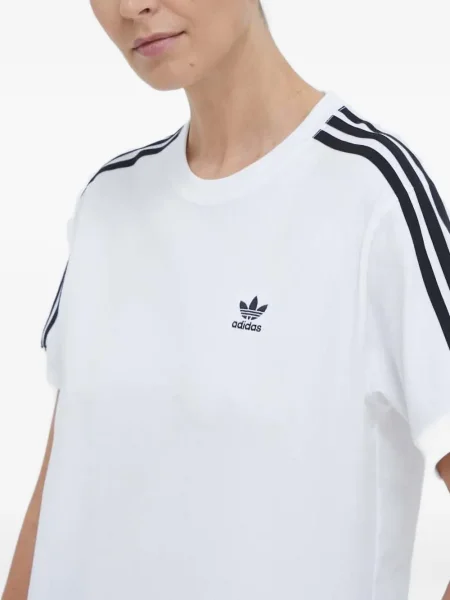 Prugasta satenska majica s kapuljačom Adidas crna