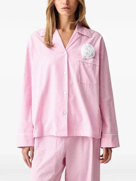 Top Sleeper cu model floral cu aplicații roz