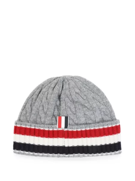 Căciulă Thom Browne cu dungi tricotate gri