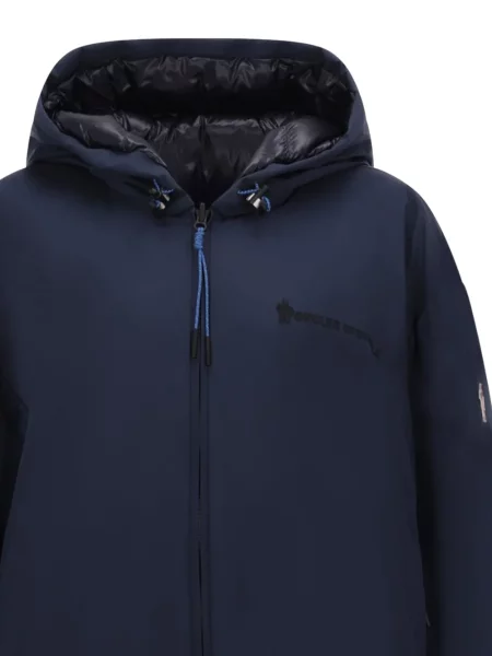 Geacă Moncler Grenoble cu glugă albastru