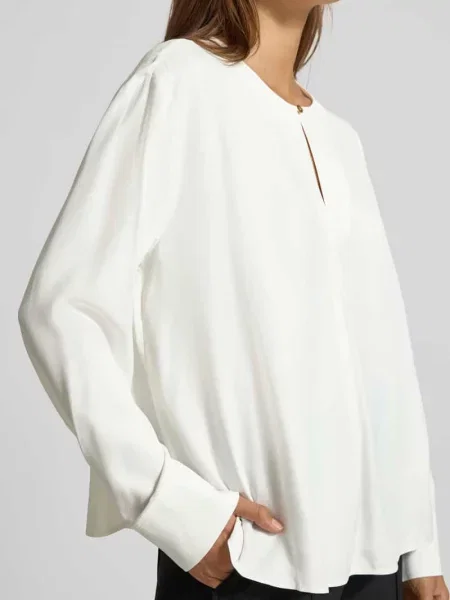 Bluzka z długim rękawem o kroju relaxed fit z czystej Tommy Hilfiger biała