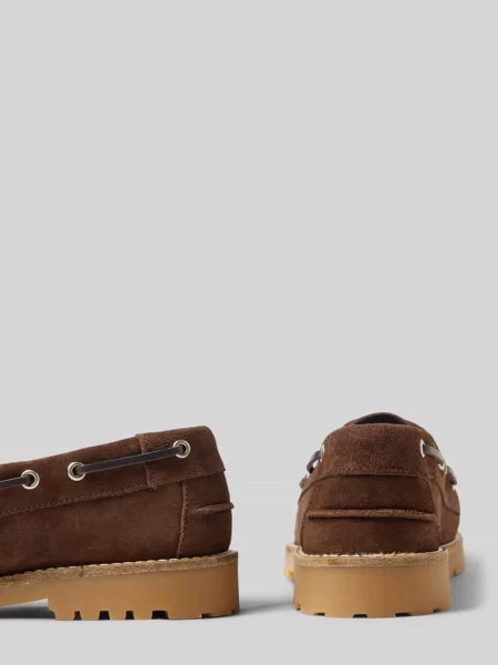 Loafersy z naturalnej skóry w imitacji weluru Bianco
