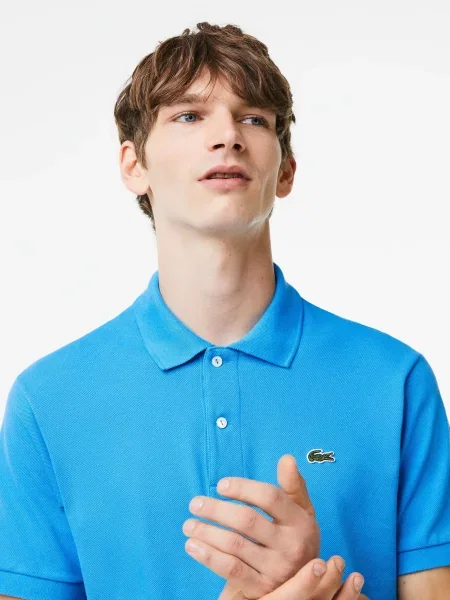 Поло Lacoste голубое