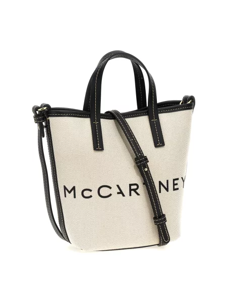 Torebka crossbody Stella Mccartney z logo beżowa