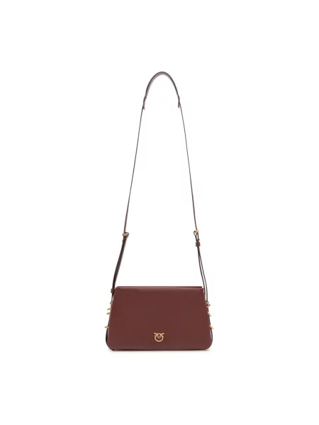 Torebka crossbody Pinko skórzana brązowa