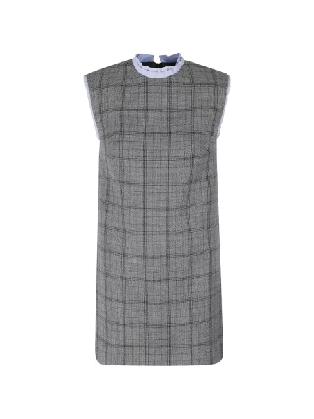 Rochie mini Tela în carouri cu volane gri