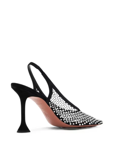Pantofi cu toc Amina Muaddi slingback negru