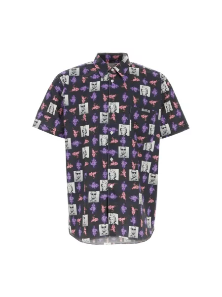 Koszula Comme Des Garcons z nadrukiem popelinowa