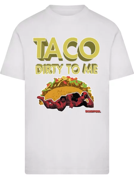 Merchcode Tričko Deadpool Taco hnědá / zelená / červená bílá