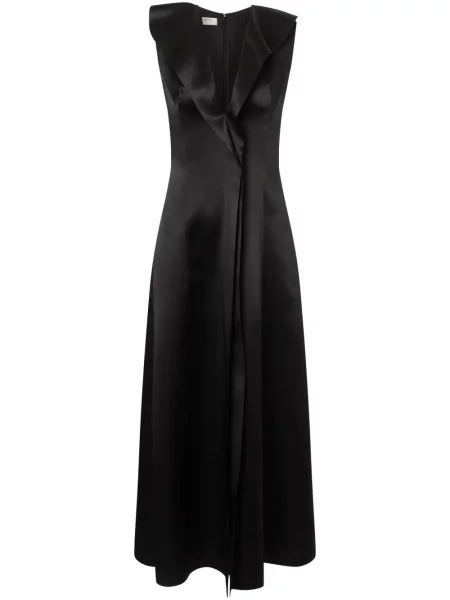 Rochie midi Philosophy Di Lorenzo Serafini din satin până la genunchi de costum negru