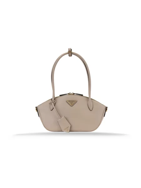 Torebka skórzana Prada beżowa