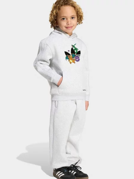 Adidas Originals tepláková souprava dětská s bavlnou POKEMON šedá