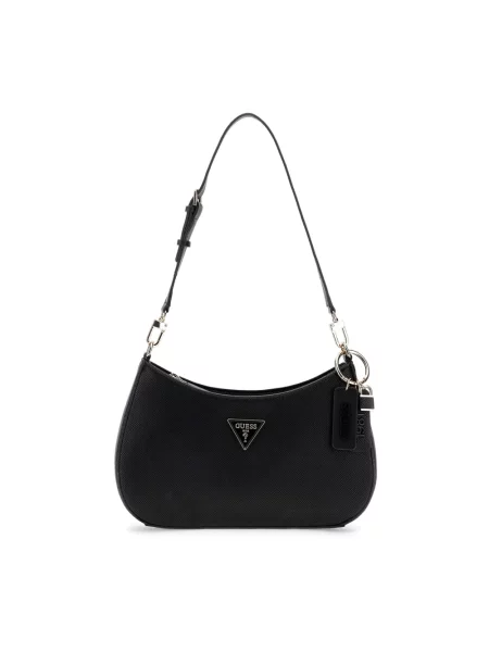 Lniana torebka Guess czarna