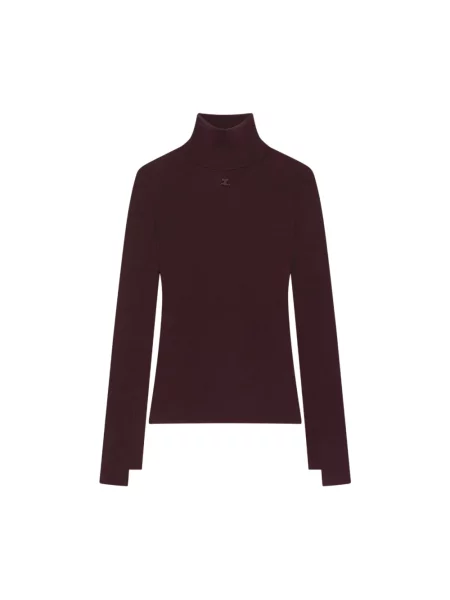 Sweter Courreges z logo czerwony