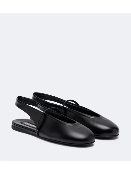Balerini Miu Miu din piele slingback negru