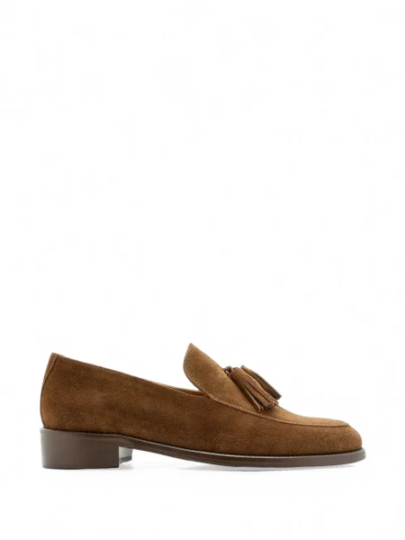 Pantofi loafer Lottusse din țesătură twill maro
