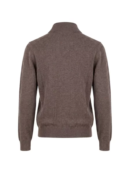 Tricou polo Brunello Cucinelli din cașmir maro