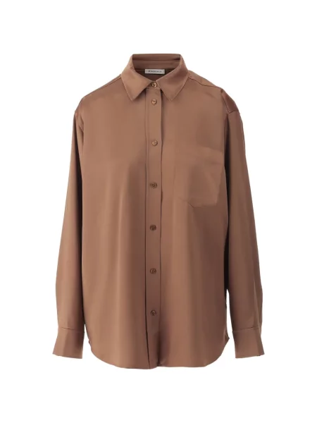 Cămașă By Malene Birger din satin maro