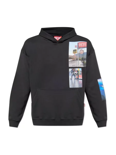 Bluza z kapturem Diesel z kapturem czarna