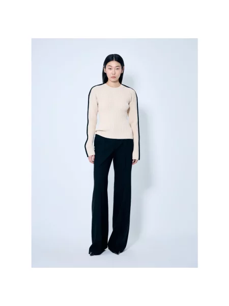 Sweter Sportmax żakardowy z kołnierzem beżowy