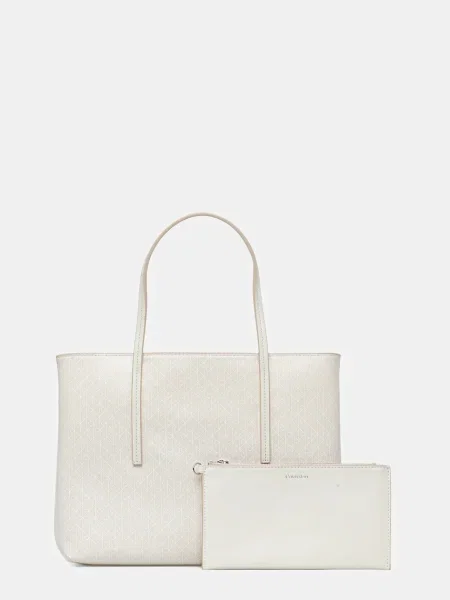 Calvin Klein Geantă shopper + borsetă bej