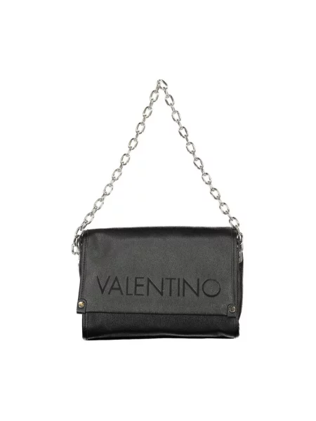 Lniana torebka Valentino By Mario Valentino czarna