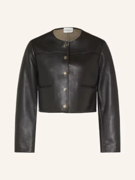 Claudie Pierlot Kurtka Skórzana schwarz czarna