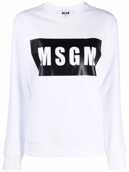 Bluza Msgm z nadrukiem biała