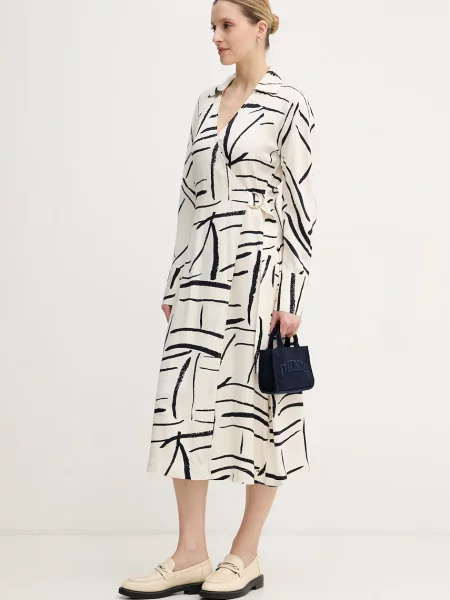 Tommy Hilfiger Každodenné šaty Biela béžová