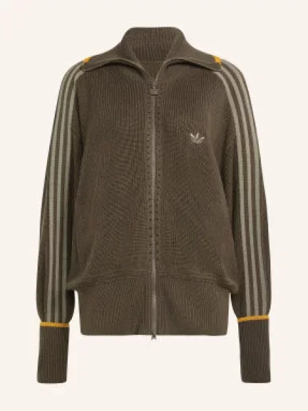 Adidas Originals Pletený Svetr Firebird hnědá tmavě žlutá šedá