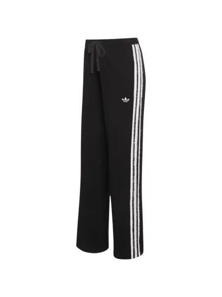 Pantaloni Adidas cu broderie cu dungi alergare maro
