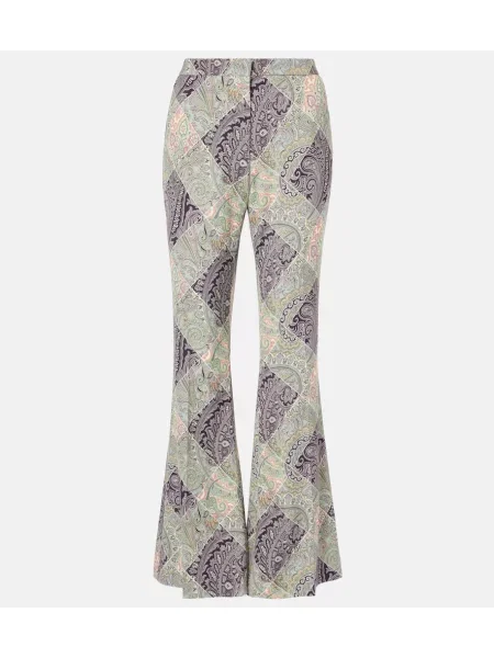 Spodnie Etro z wysoką talią z wzorem paisley