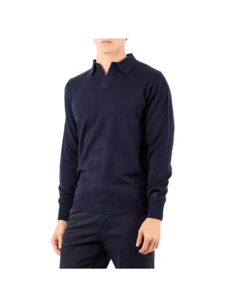 Sweter Mc2 Saint Barth z dekoltem w serek niebieski