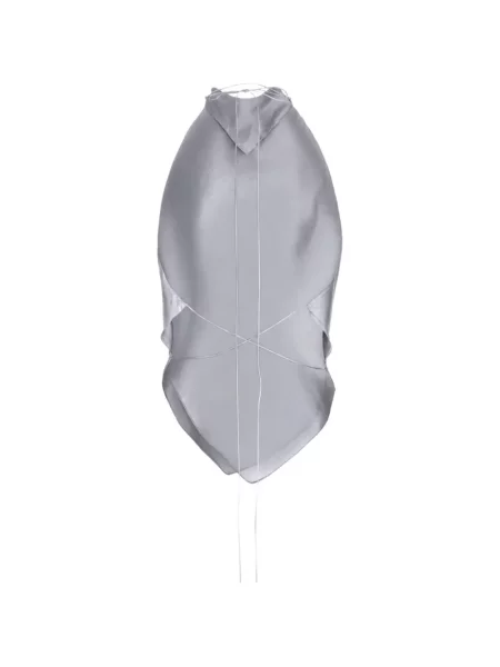 Top Manuri de mătase cu gât halter gri