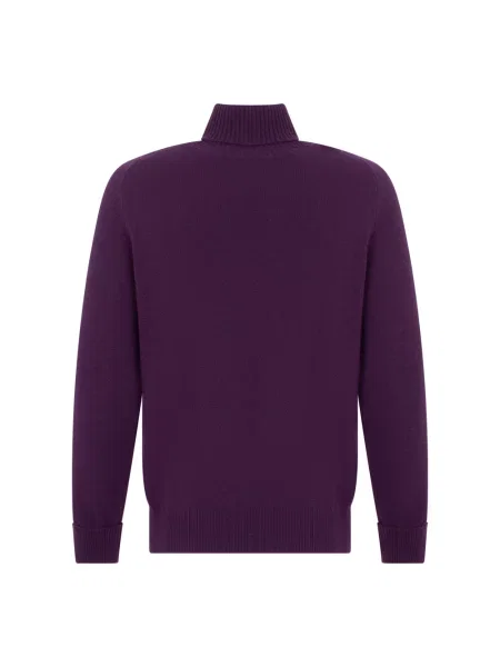 Sweter z golfem Fedeli z kaszmiru fioletowy