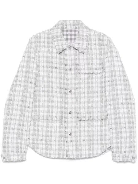 Яке Thom Browne от туид сиво