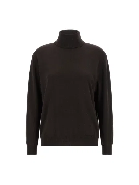 Sweter z golfem Brunello Cucinelli brązowy