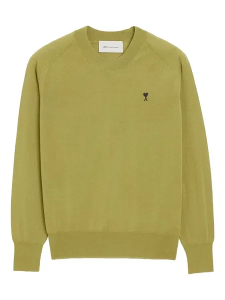 Pulover Ami Paris cu broderie verde