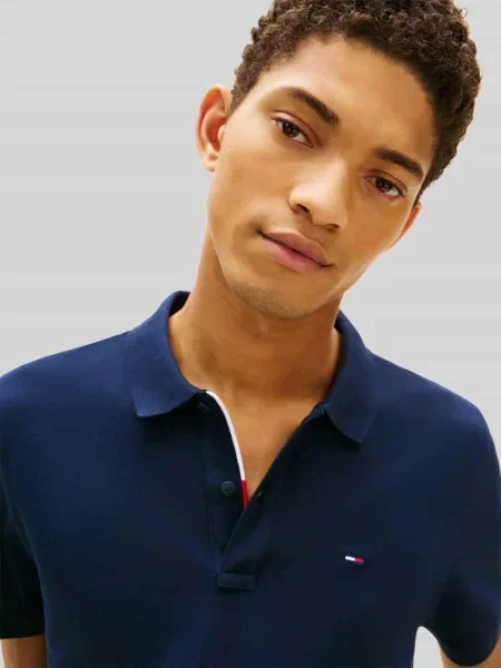 Koszulka polo w kroju regular fit model TJM SLIM PLACKET POLO EXT' Tommy Jeans niebieska