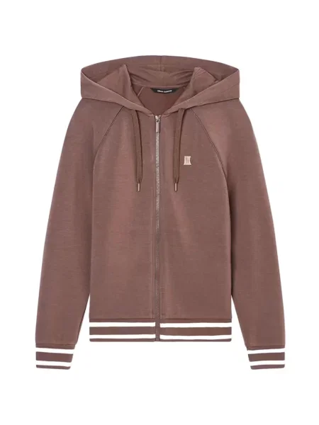 Hanorac cu glugă Armani Exchange cu dungi maro
