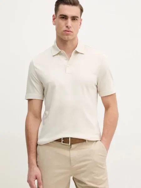 BOSS tricou polo barbati neted bej