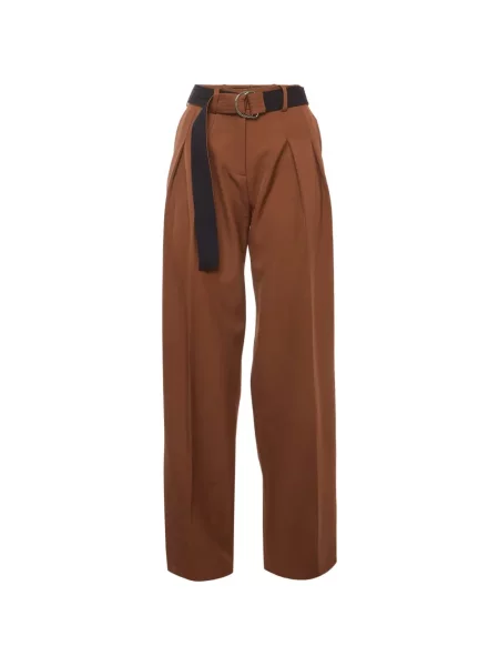 Cu centură pantaloni Victoria Beckham maro